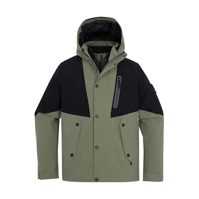 Jack Wolfskin Waterproof Windproof 3-in-1 Hooded Jacket with Down Inner Layer 5122031