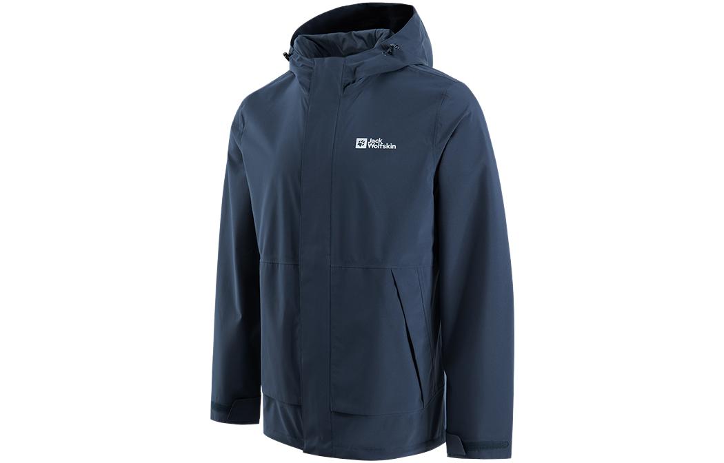 Jack Wolfskin Waterproof Windproof Outdoor Hiking Jacket with Hoodie 5123071