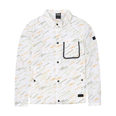 Jack Wolfskin White Long Sleeve Polo Jacket with Letter Print 5321011