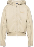 Jacquemus Beige Hoodie with Embroidered Lettering and Drawstring Zipper. 235JS1292087151 Jacquemus Beige Hoodie with Embroidered Lettering and Drawstring Zipper. 235JS1292087151