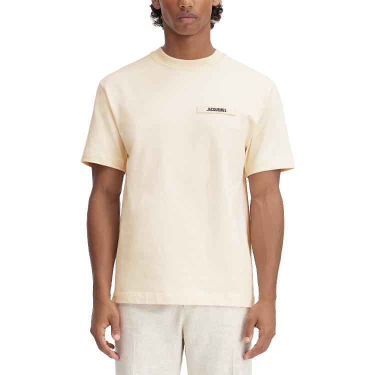 Lookbook ジャックムス ベージュ ショートスリーブ Tシャツ レタープリント付き. 245JS208-2125-150