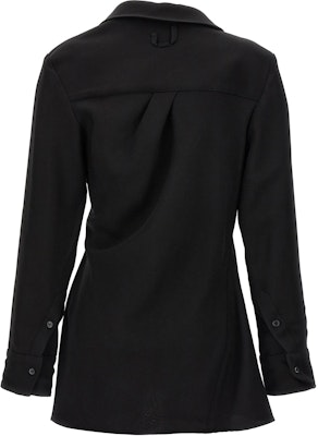 Jacquemus Black Asymmetric Button Long Sleeve Shirt. 24E241SH0621544 Lookbook Jacquemus Black Asymmetric Button Long Sleeve Shirt. 24E241SH0621544