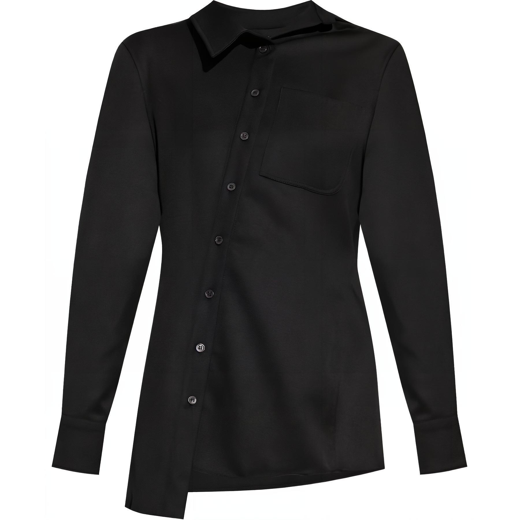 Jacquemus  Black Asymmetric Long Sleeve Button-Up Shirt. 243SH0621333990