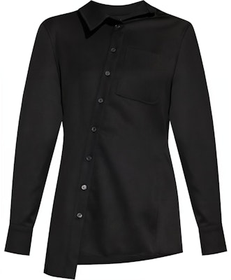 Jacquemus Black Asymmetric Long Sleeve Button-Up Shirt. 243SH0621333990 Buy Jacquemus Black Asymmetric Long Sleeve Button-Up Shirt. 243SH0621333990