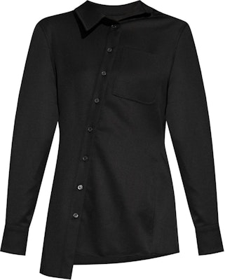 Jacquemus Black Asymmetric Long Sleeve Button-Up Shirt. 243SH0621333990 Order Jacquemus Black Asymmetric Long Sleeve Button-Up Shirt. 243SH0621333990