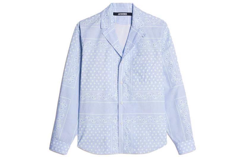 Jacquemus  Blue Printed Long-Sleeve Button-Up Shirt. 235SH03513563DL