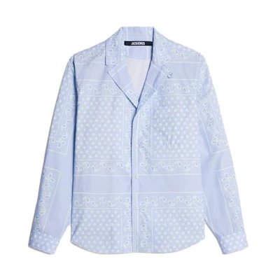 Jacquemus Blue Printed Long-Sleeve Button-Up Shirt. 235SH03513563DL