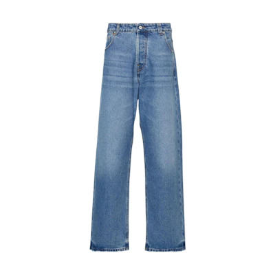 Jacquemus Blue Wide-Leg Loose Fit Zip Jeans 245DE03-81513-33C