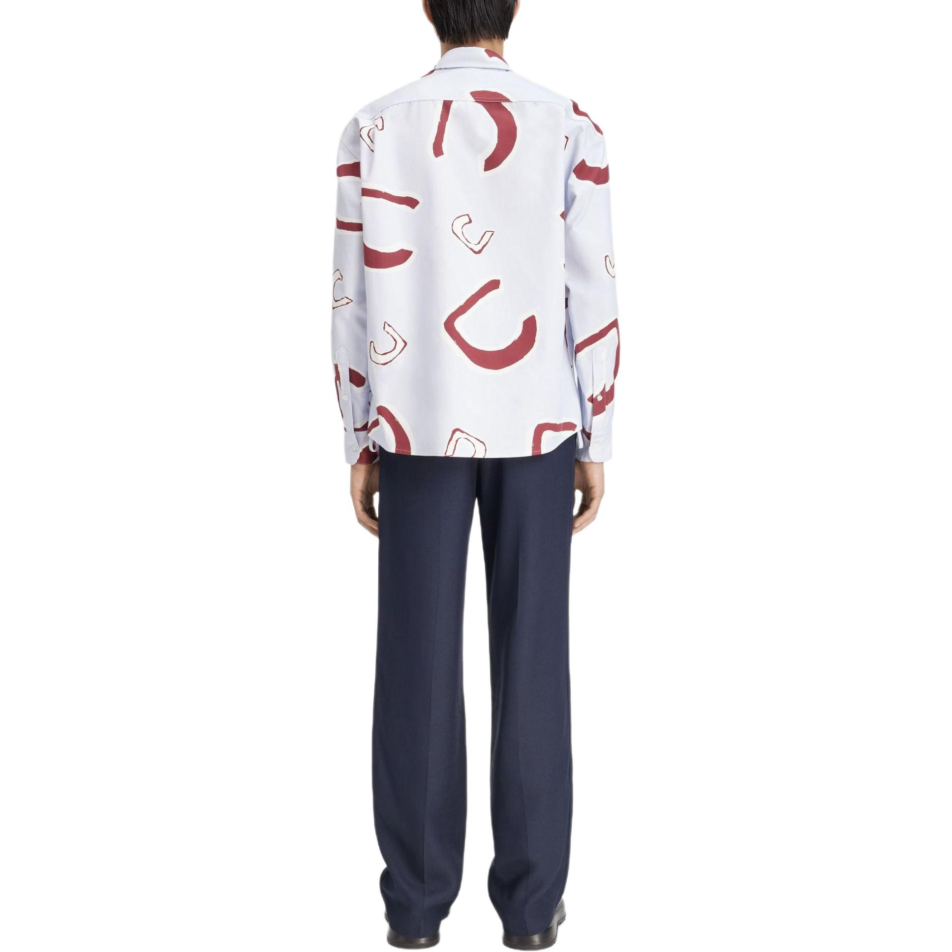 Purchase Jacquemus Kemeja Lengan Panjang Biru Muda dengan Motif Cetak All-Over. 245SH001-1585-3CV