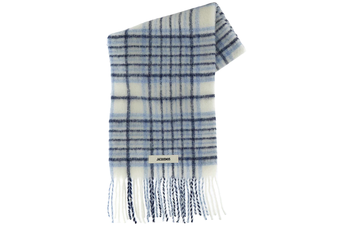 Jacquemus  Light Blue Knit Scarf with Logo Patch Detailing. 236AC57250873CY