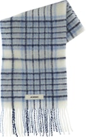 Jacquemus Light Blue Knit Scarf with Logo Patch Detailing. 236AC57250873CY Jacquemus Light Blue Knit Scarf with Logo Patch Detailing. 236AC57250873CY