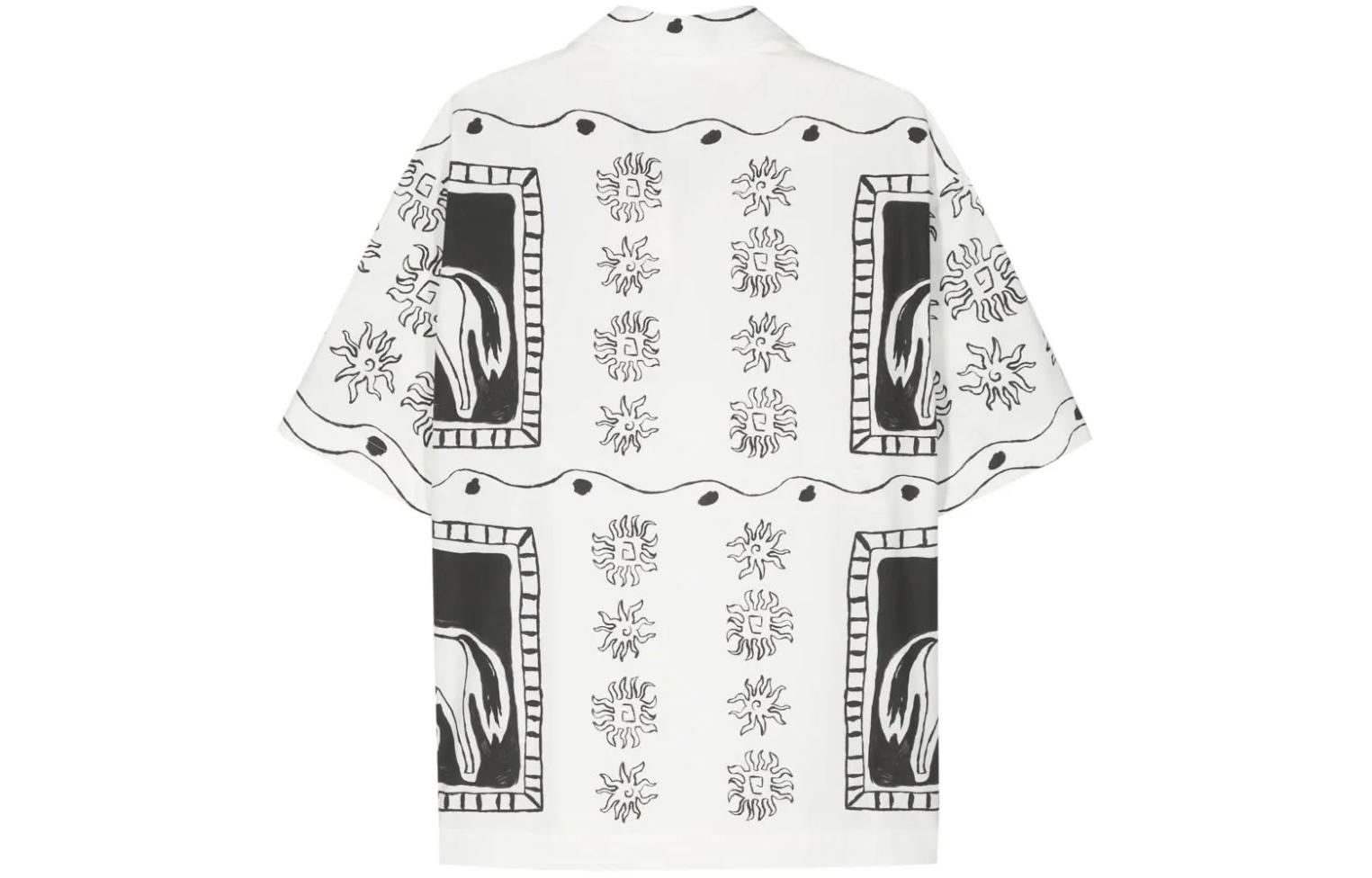 Lookbook Jacquemus Kemeja Lengan Pendek Motif Print dengan Desain Kancing Depan. 245SH2-021586-1GC