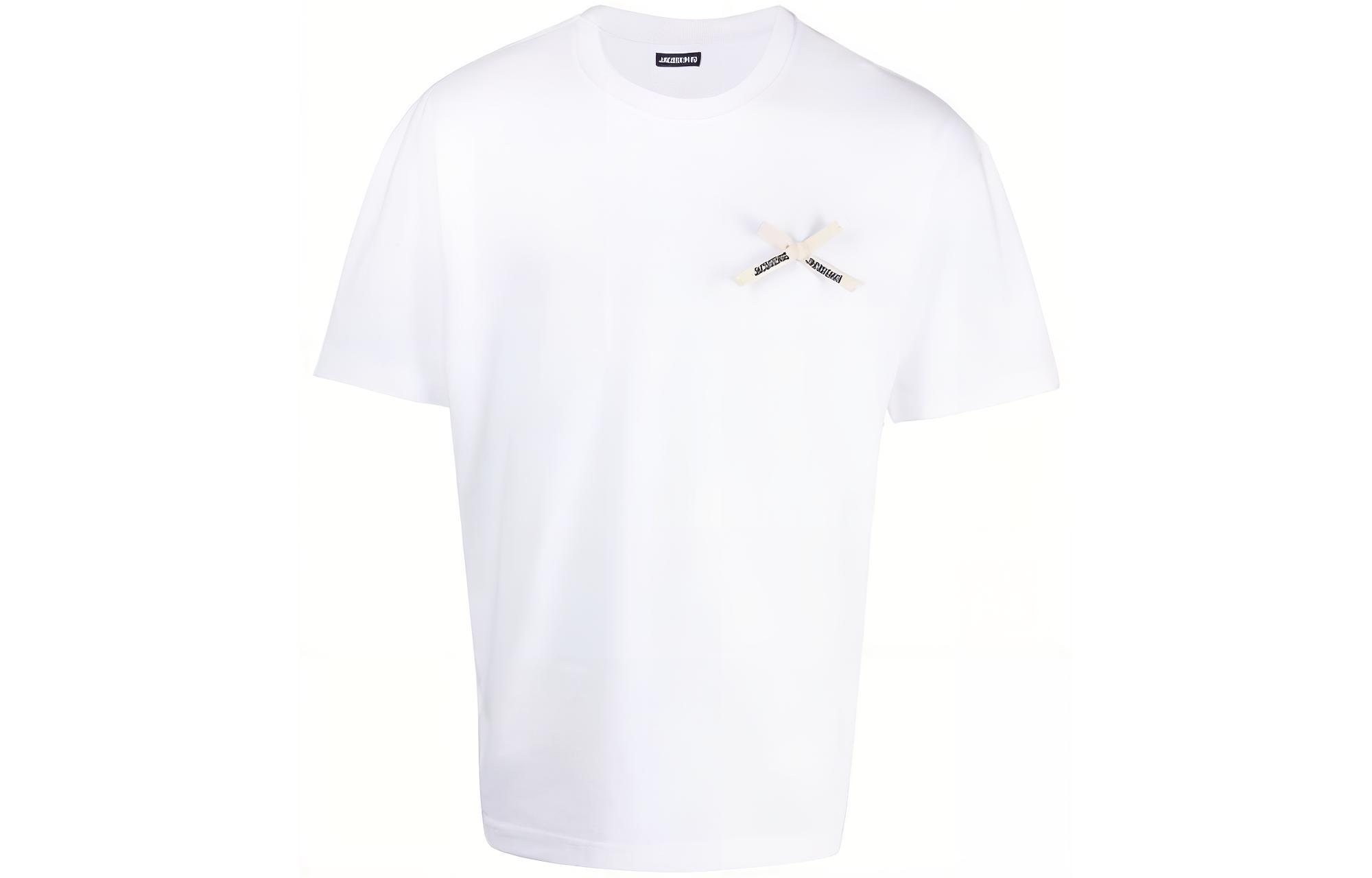 Jacquemus  Short-Sleeve T-Shirt with Logo Patch Crewneck. 236JS1962003100