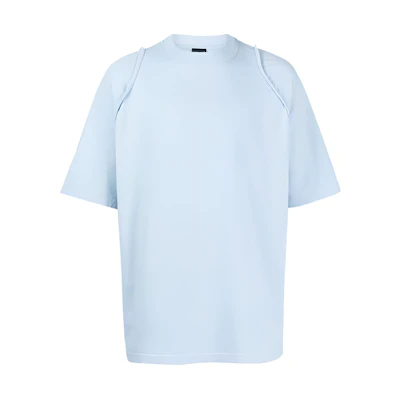 Jacquemus Solid Color Crew Neck Short Sleeve T-Shirt Blue 245JS1982312320