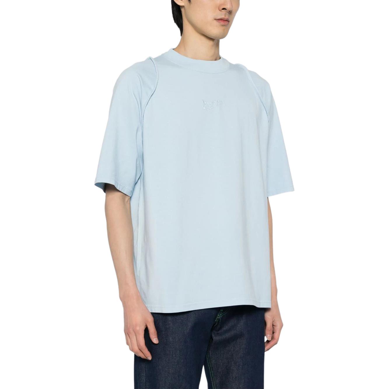 Purchase Jacquemus Kaos Biru Polos Lengan Pendek Crew Neck 245JS1982312320