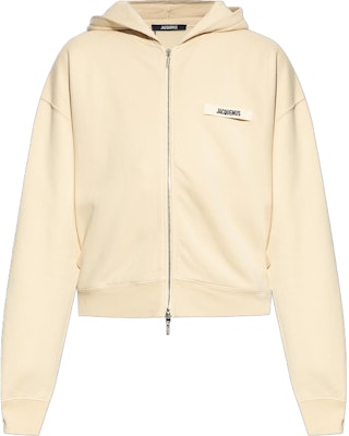 Jacquemus Solid Color Zip-Up Hoodie Jacket in Off-White. 246JS257-2036-150 Buy Jacquemus Solid Color Zip-Up Hoodie Jacket in Off-White. 246JS257-2036-150