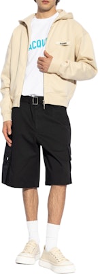 Jacquemus Solid Color Zip-Up Hoodie Jacket in Off-White. 246JS257-2036-150 Lookbook Jacquemus Solid Color Zip-Up Hoodie Jacket in Off-White. 246JS257-2036-150