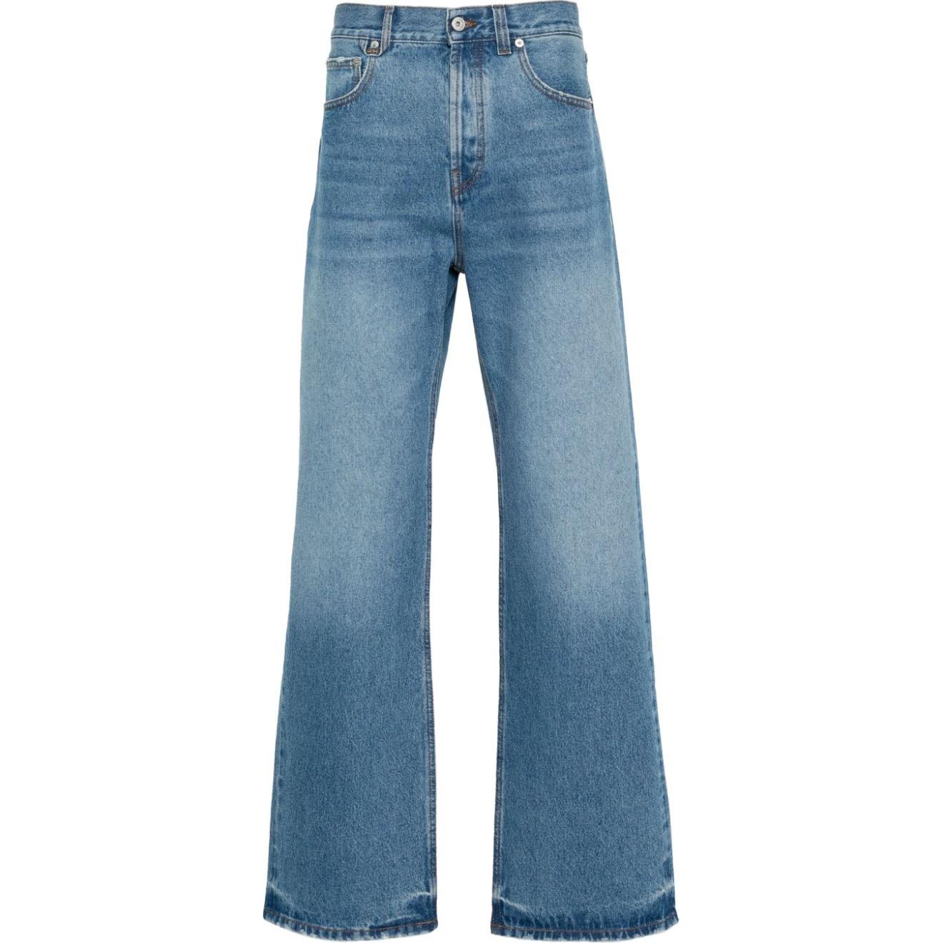 Order Jacquemus Celana Jeans Blue Wide-Leg dengan Resleting. 24E245DE0281513-33C