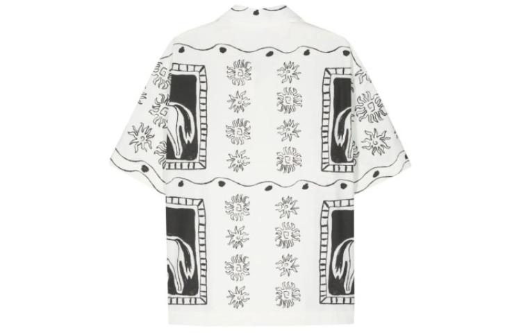 Lookbook Jacquemus Kemeja Lengan Pendek Putih Motif Santai. 245SH201-1586-1GC