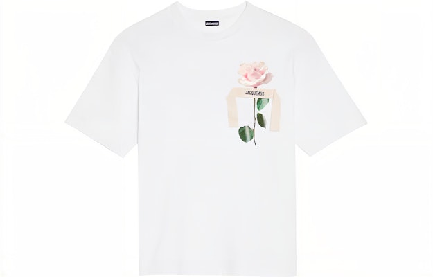 Jacquemus White Floral Print Crewneck Short Sleeve T-Shirt. 236JS18420991FM Order Jacquemus White Floral Print Crewneck Short Sleeve T-Shirt. 236JS18420991FM
