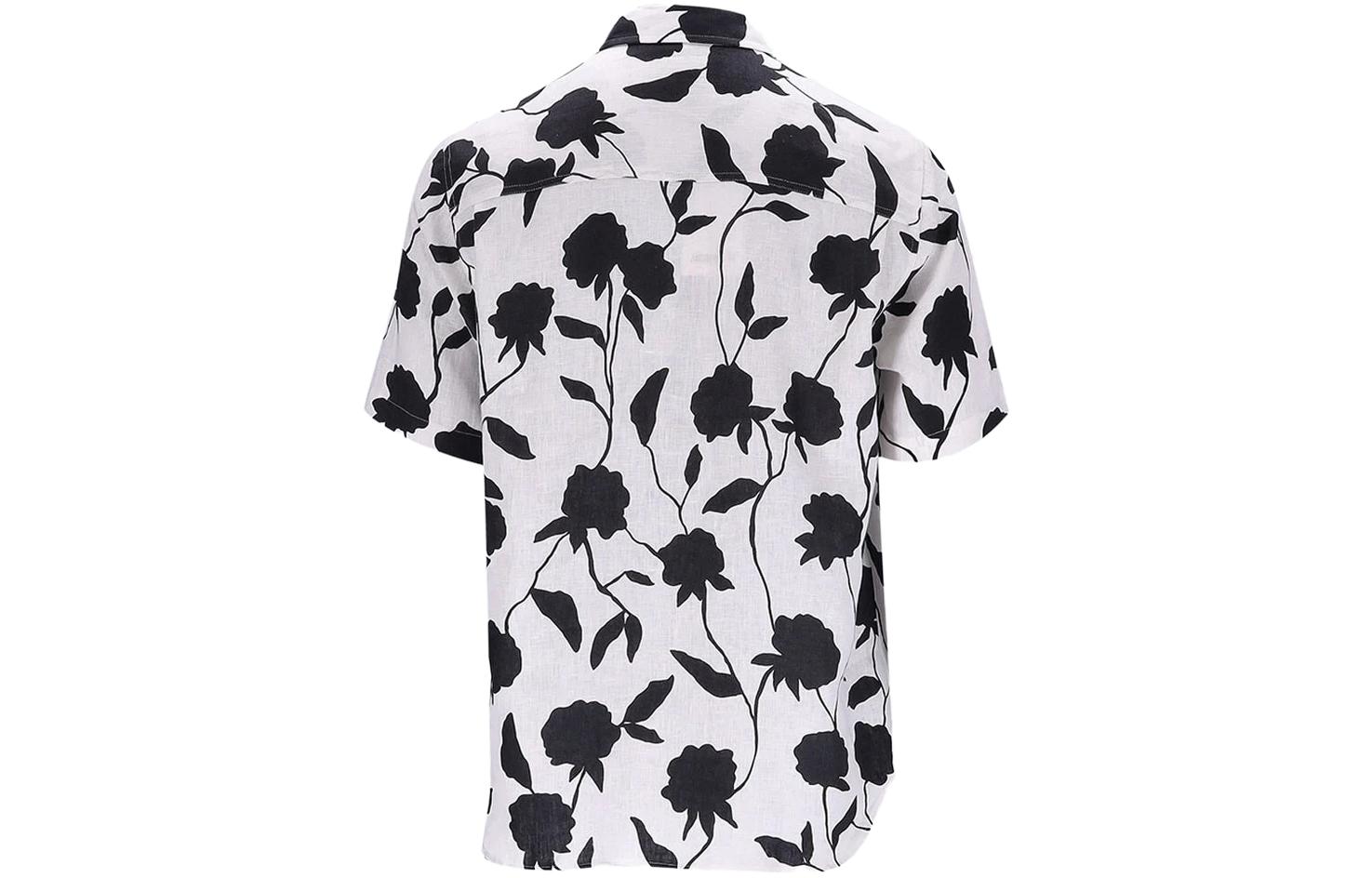 Lookbook Jacquemus Kemeja Lengan Pendek Putih dengan Motif Botanical. 225SH00610509AP