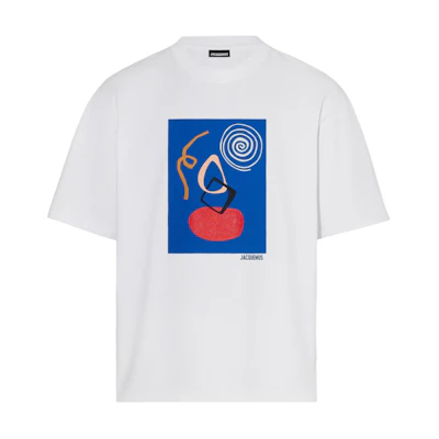Jacquemus Abstract Print Oversized Crewneck Short Sleeve T-Shirt White Men’s. 245JS250-2102-1GS