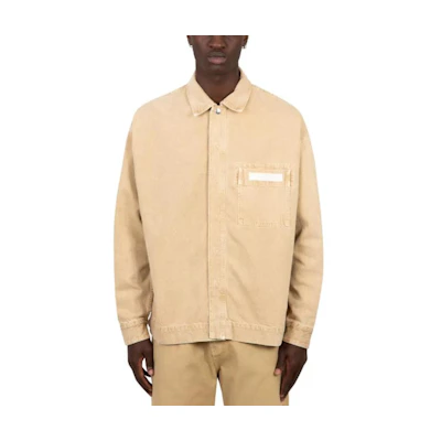 Jacquemus Beige Fitted Long Sleeve Blazer with Logo Patch for Men 24E245DE033-1522-150