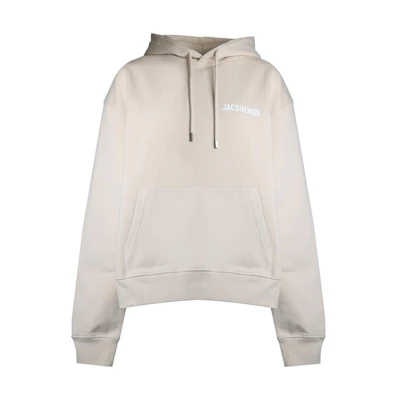 Jacquemus Beige Hoodie with Letter Print Design 226JS210-2120-130