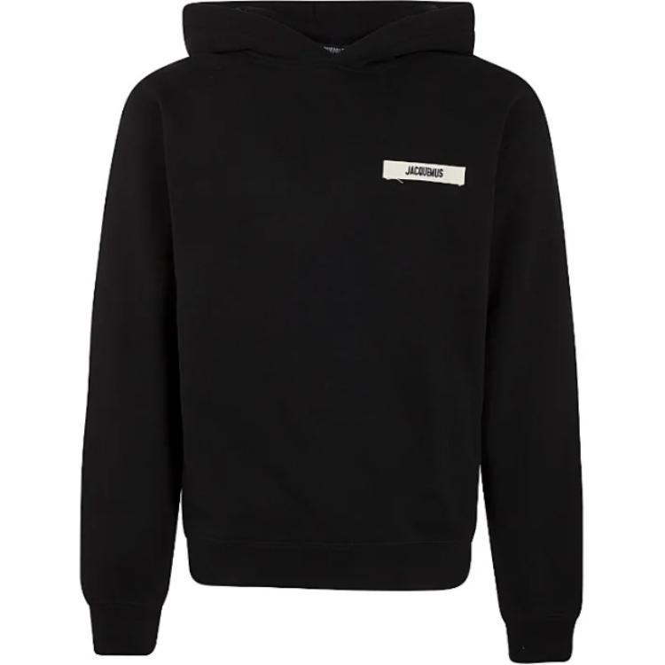 Jacquemus Black Hoodie with Letter Print Design 245JS247-2036-095