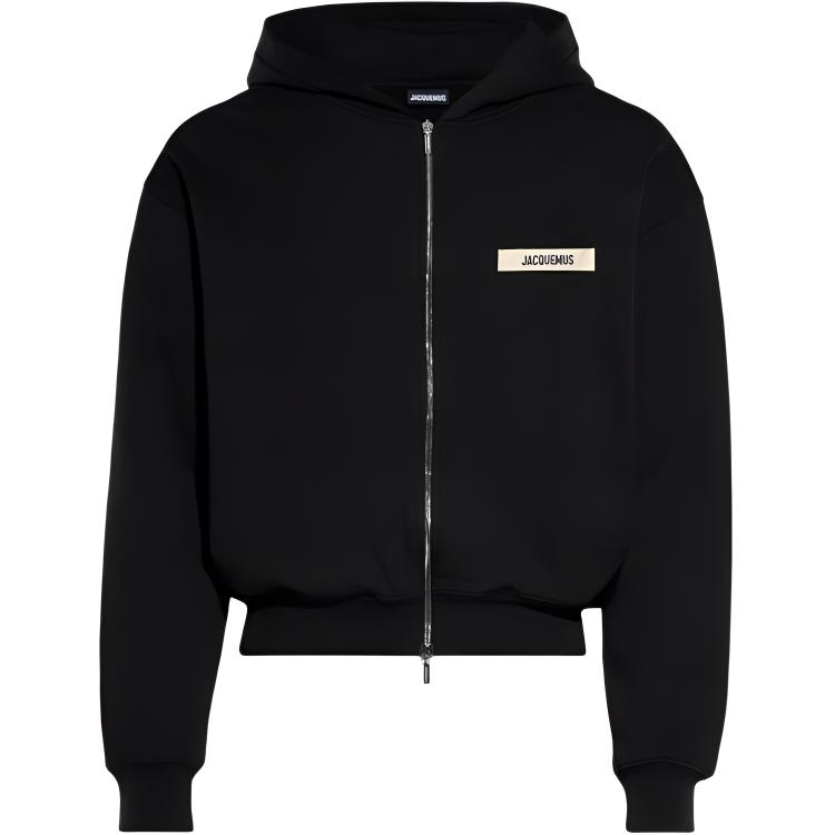 Jacquemus Black Logo Embroidered Zip-Up Hoodie Jacket 246JS257-2036-990