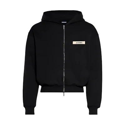 Jacquemus Black Logo Embroidered Zip-Up Hoodie Jacket 246JS257-2036-990