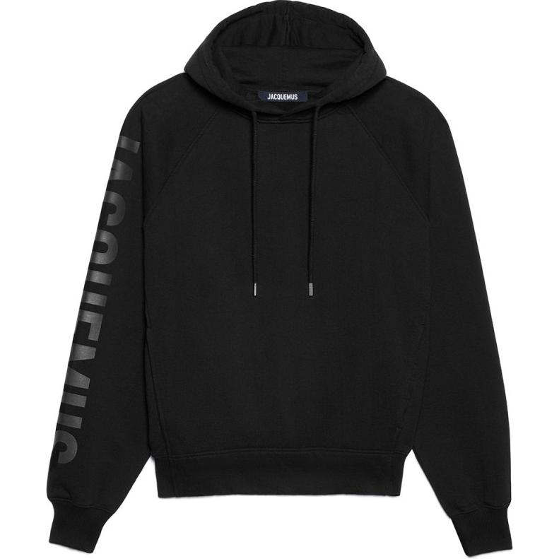 Jacquemus Black Logo Print Hoodie Long Sleeve Pullover 24E245JS-2342-341