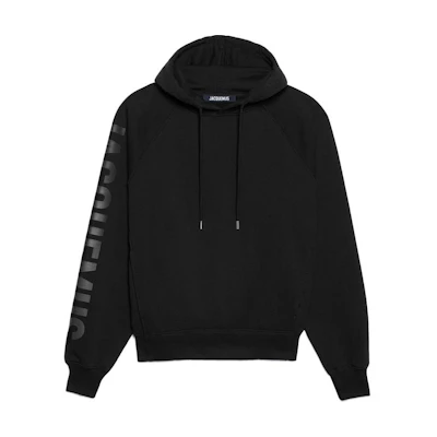 Jacquemus Black Logo Print Hoodie Long Sleeve Pullover 24E245JS-2342-341