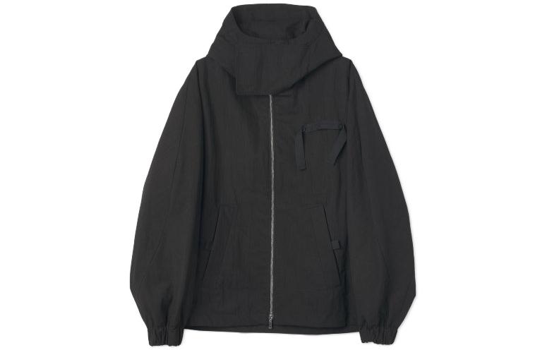 Jacquemus Black Solid Long-Sleeve Zip-Up Hooded Jacket 226BL0141051-990