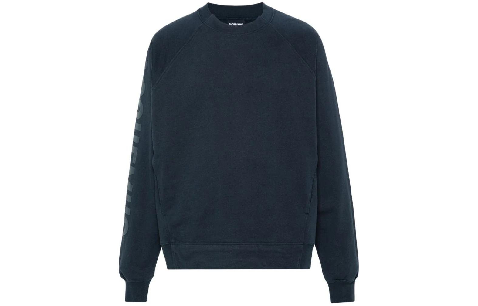 Jacquemus Blue Crewneck Sweatshirt with Letter Print 245JS2362341392