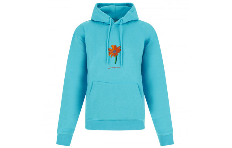 Jacquemus Blue Embroidered Margaret Hoodie 216JS21212350PATCHMARGUERITE