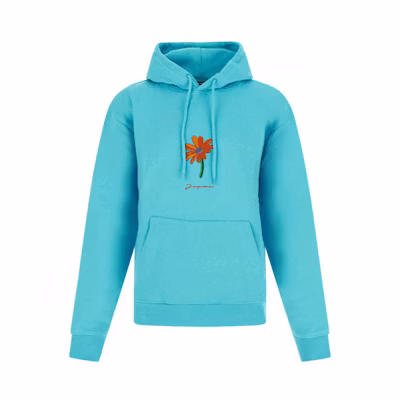 Jacquemus Blue Embroidered Margaret Hoodie 216JS21212350PATCHMARGUERITE