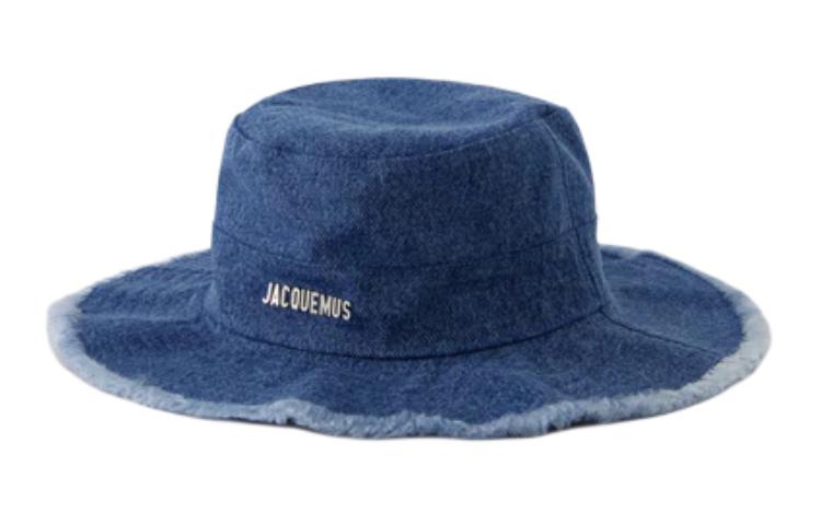 Jacquemus Blue Logo Fisherman Bucket Hat Unisex Couple Design. 24E213AC0023176null