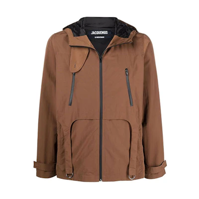 Jacquemus Brown Hooded Jacket with Zippered Chest Pocket 216BL04216128870