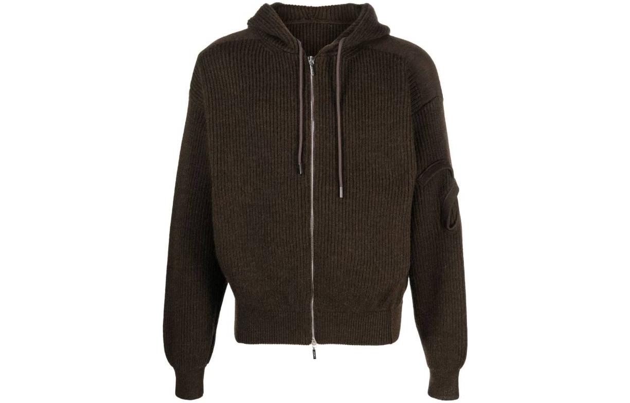 Jacquemus Brown Solid Color Fitted Hoodie Long Sleeve Jacket Coat 23H236KN261-2315880