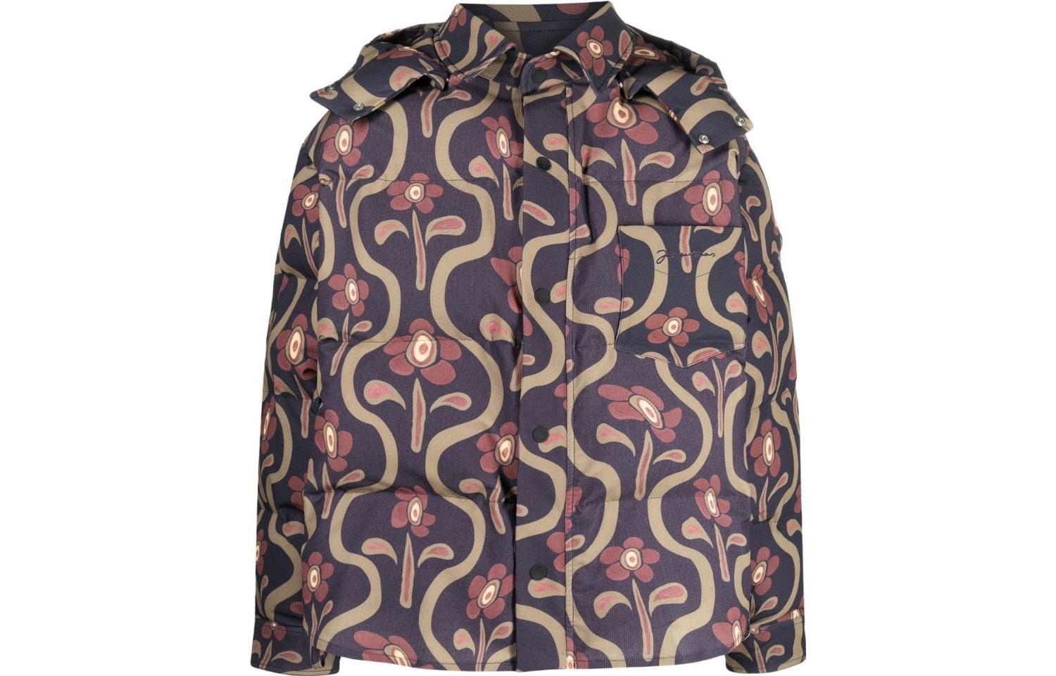 Jacquemus Fitted All-Over Print Hoodie Jacket Multicolor 226BL0121036