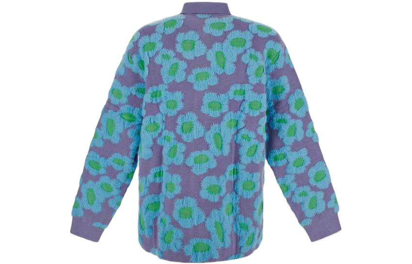 Lookbook ジャックムス FW22 ブルーフローラルニットカーディガン シングルブレスト襟付き 226KN12121156AN