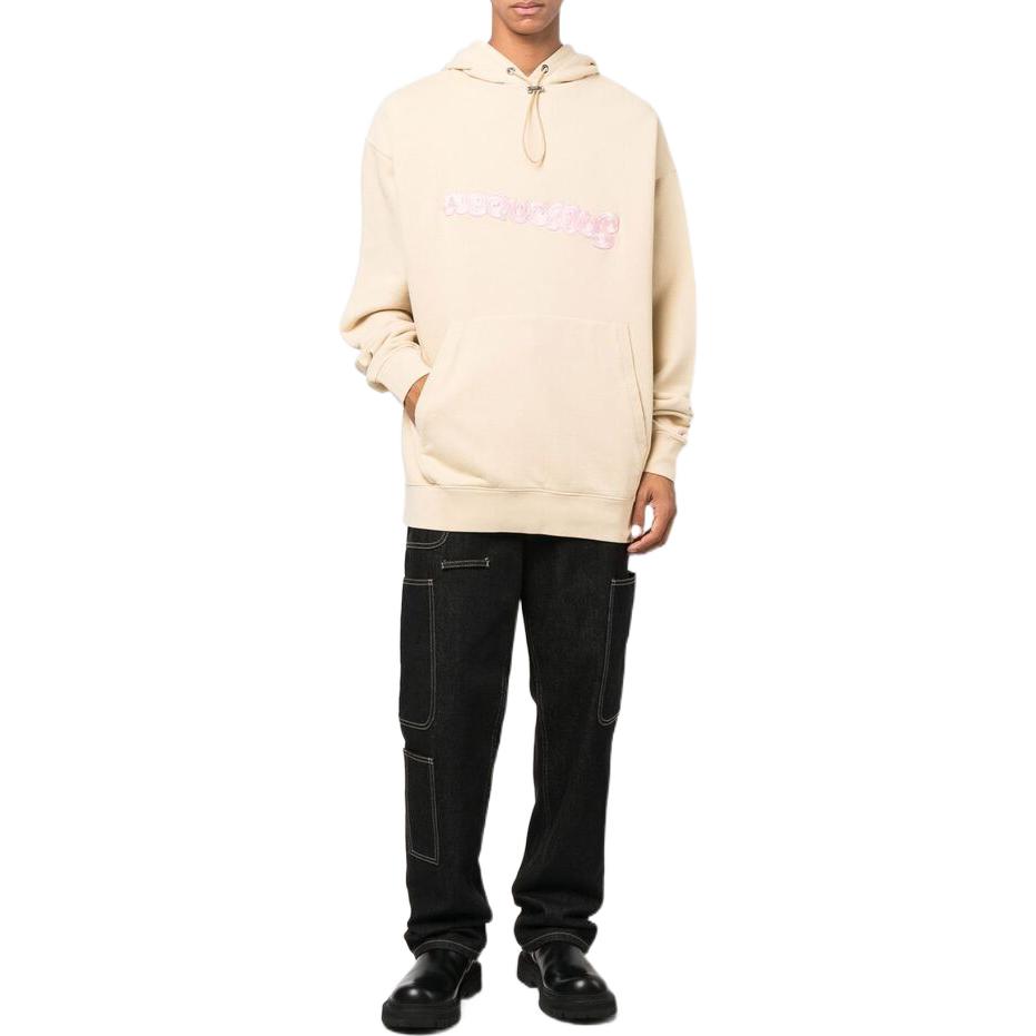 Lookbook Jacquemus 秋冬22 米色刺绣Logo抽绳连帽衫 226JS07020881CA