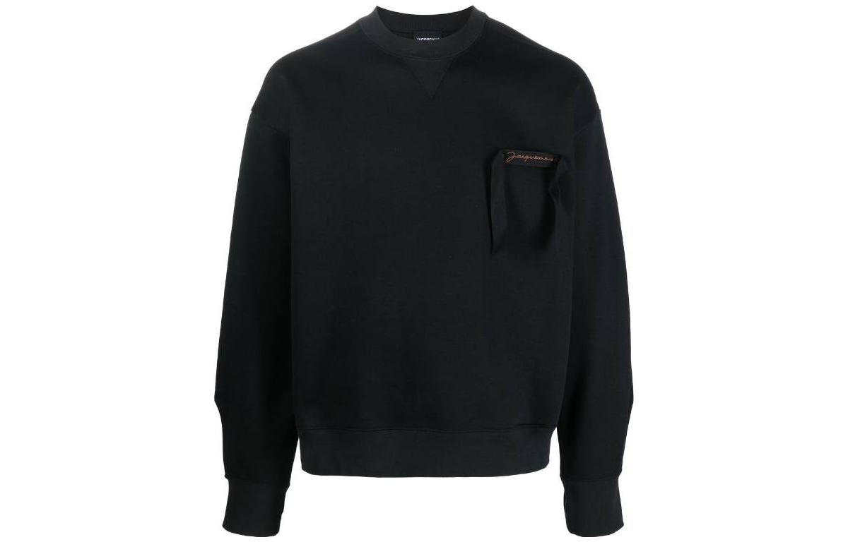Jacquemus FW22 Black Logo Print Crewneck Long Sleeve Sweatshirt 226JS0552091990