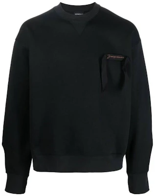 ジャックムス FW22 ブラック ロゴプリント クルーネック 長袖 スウェットシャツ 226JS0552091990 Buy ジャックムス FW22 ブラック ロゴプリント クルーネック 長袖 スウェットシャツ 226JS0552091990