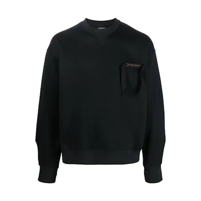 Jacquemus FW22 Black Logo Print Crewneck Long Sleeve Sweatshirt 226JS0552091990