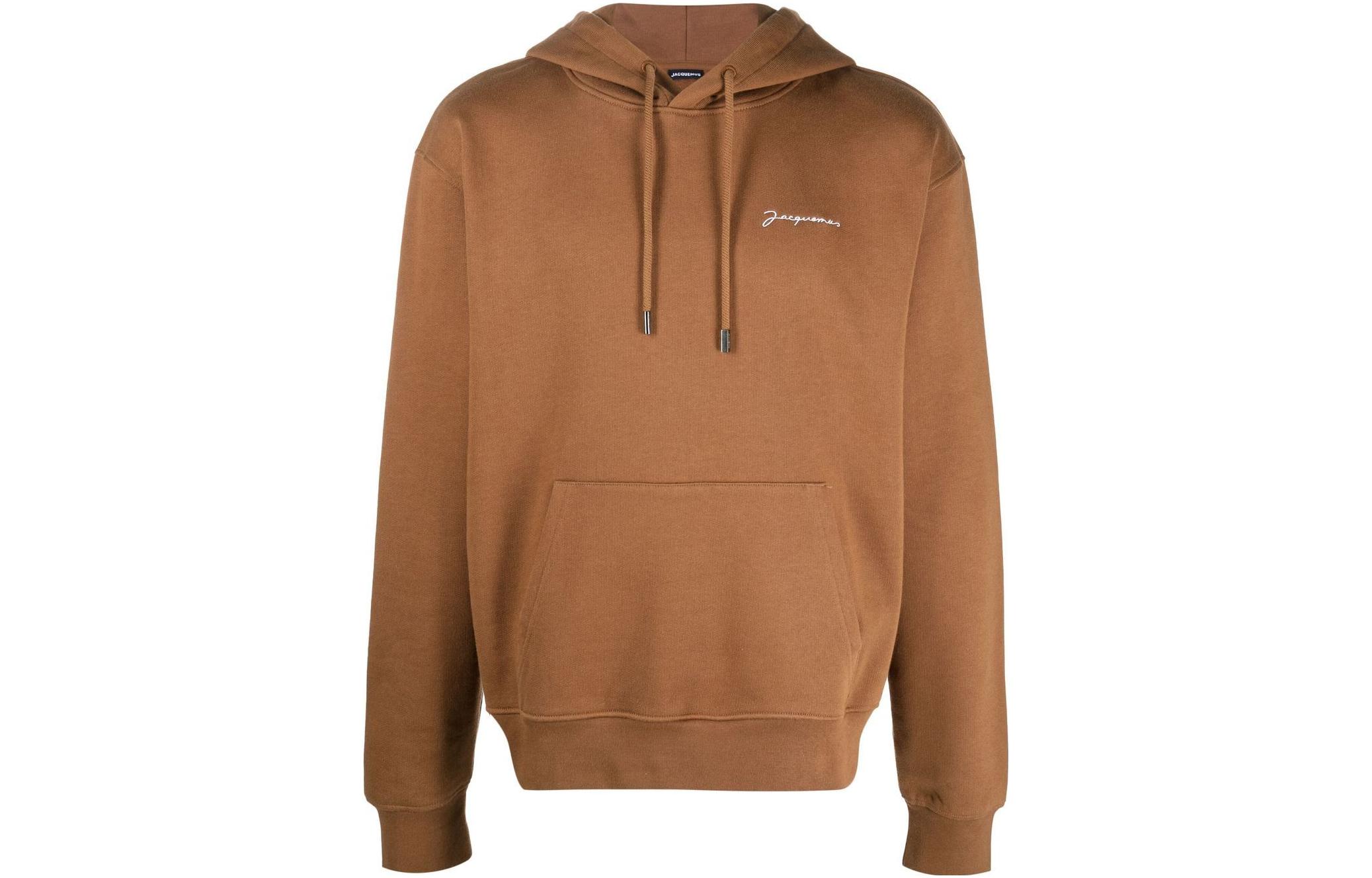 Jacquemus FW22 Brown Unisex Pullover Sweatshirt with Logo Embroidery 226JS3102120850