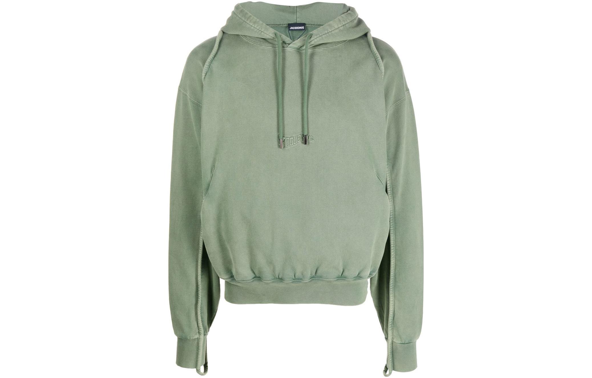 Jacquemus FW22 Embroidered Logo Drawstring Hoodie Green () 226JS0532087590