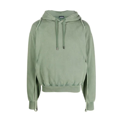 Jacquemus FW22 Embroidered Logo Drawstring Hoodie Green () 226JS0532087590