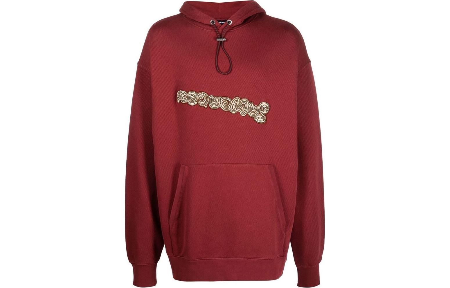 Jacquemus FW22 Logo Print Hoodie Maroon 226JS07020884AX